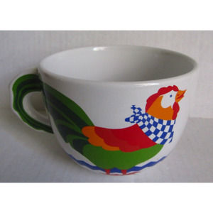 Vintage 1992 Rooster FTD Chicken Soup Bouquet Oversized Coffee Tea Mug Farm
